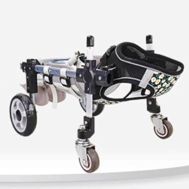 Imagem de Cadeira de rodas de cachorro Suporte completo cadeira de rodas cachorros com 4 rodas, carrinho de estimação pequeno/médio/grande para caminhar, assistente de caminhada para cães com deficiên