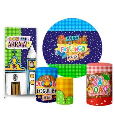 Imagem de Trio Capas Cilindro + Painel Redondo + Lateral Festa Junina (K2FJN0012)