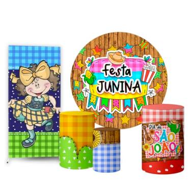 Imagem de Trio Capas Cilindro + Painel Redondo + Lateral Festa Junina (K2FJN0009)