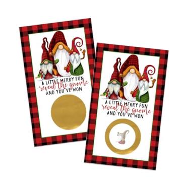 Imagem de Jolly Gnome Scratch Off Game Cards (30 Pack) Christmas Party Games - Holiday Raffle Ticket - Groups Drawing Prizes - Red and Black