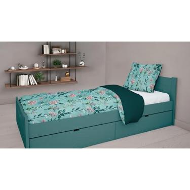 Imagem de Cobre Leito ESTAMPA SORTIDA Dupla Face Solteiro 2 peças (VERDE)