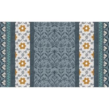 Imagem de Coleção Floor Flair, medalhão floral Hall in Pond, 9,5 x 1,5 m, vinil durável à prova d'água e resistente a manchas, tapete de área interna, revestimento protetor de piso, decoração de interiores