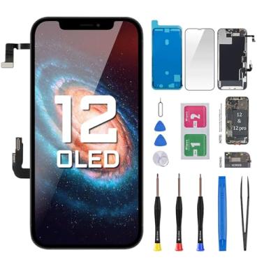 Imagem de DGSCSMY Oled] para Iphone 12 Substituição de Tela com Sensor de Proximidade do Alto-Falante Frontal Oled para Iphone 12 Pro Digitalizador de Tela de Toque 3D de 6,1 "Kit de Reparo de Ferramenta de Cor