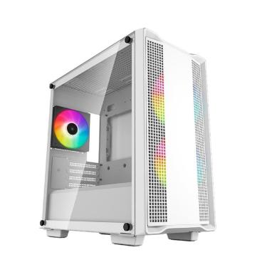 Imagem de Gabinete Gamer DeepCool CC360 WH ARGB, Mid Tower, Vidro Temperado, Sem Fonte, Com 3 Fans, Branco