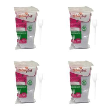 Imagem de Kit de Garfo para Sobremesa 12,5cm Branco Biodegradável Goldenplast 4 