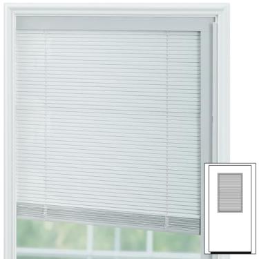 Imagem de DoubleFill 1 peça de persiana de porta para moldura elevada moldura interna de janela branca porta de entrada persiana inserção de vidro para casa interior fácil de instalar uso manutenção (61 x 96 cm