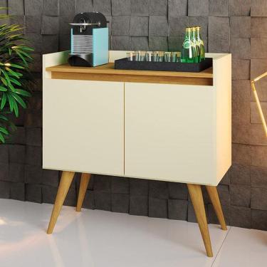 Imagem de Aparador Buffet Sala Gold 2 Portas com Pés de Madeira Maciça