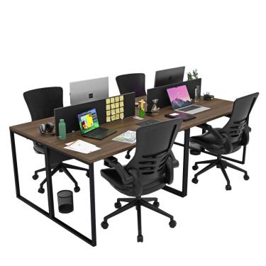 Imagem de Estação de Trabalho Mesa Plataforma Industrial 4 Lugares Office Netmobil