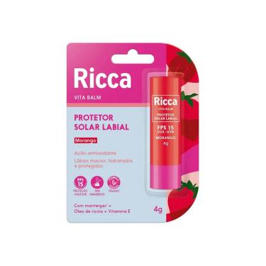 Imagem de Ricca Vita Balm Protetor Solar Labial Morango 4g