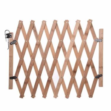 Imagem de Grade Proteção Portão Cerca G Madeira Sanfonado Cachorro,