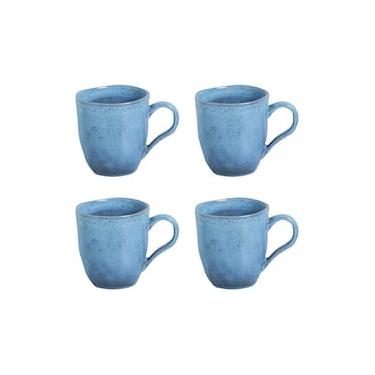 Imagem de Conjunto de Canecas Porto Brasil Orgânico Breeze em Stoneware Azul 273ml - 4 Peças
