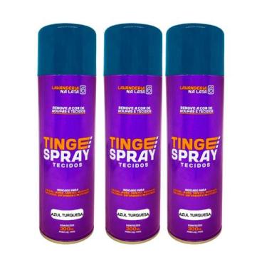 Imagem de Kit 3 Tinta de Tecidos Roupas Estofados Carpetes - Tingespray 300ml - 