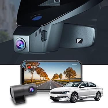 Imagem de Fitcamx Câmera frontal 4K + traseira 1080P adequada para VW Passat S SE SEL R-line GT Limited 2016-2023 (HD2-6108), visual OEM, vídeo HD duplo, gravação em loop, conexão WiFi e aplicativo, modo de
