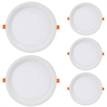 Imagem de 5 Painel De Led Redondo Embutir Recuado 24W Bivolt 6500K