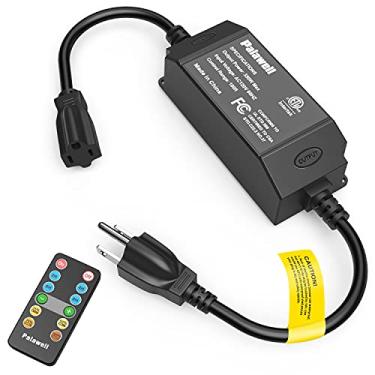 Imagem de Regulador externo para luzes de cordas, interruptor de regulação de luz de corda de 350 W, temporizador de controle remoto de 100 pés para luz LED, lâmpada e pátio, regulador de intensidade de luz