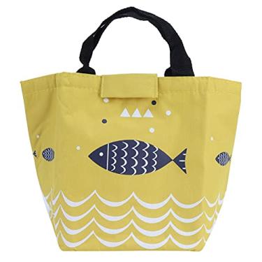 Imagem de Dioche Lunch Box, Moda Portátil Lunch Bag Lunch Bag Para Mulher Isolamento Piquenique Sacola Para Camping Outdoor (YELLOW)