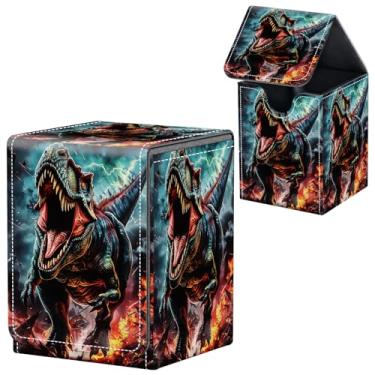 Imagem de Para caixa de baralho MTG, serve para mais de 100 cartas de manga única, caixa de baralho de cartão de ímã forte, caixa de armazenamento de cartões colecionáveis de couro PU, TCG, cartões CCG