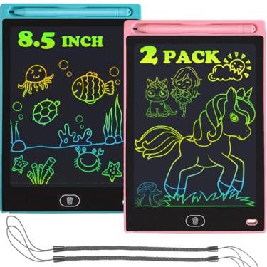 Imagem de Yidedraw - Pacote Com 2 Tabletes Lcd Para Crianças, 8,5" Prancheta Colorida Desenho Infantil, Jogos De Viagem, Atividades Aprendizagem, Brinquedos Rabiscos, Presente Meninas E Meninos 3, 4, 5, 6, 7