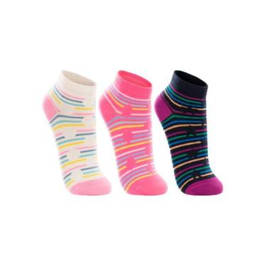 Imagem de Kit/3 Meia Cano Curto Lupo 04535-889 Feminina Sortidas Algodão T. 34/3