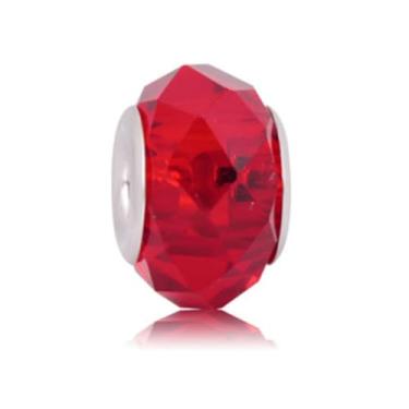 Imagem de BlingNuts Berloque espaçador de pedras do mês de janeiro vermelho cintilante compatível com pingentes Pandora Pulseiras Presente Mulheres Amizade Aniversário Zircônia Cúbica