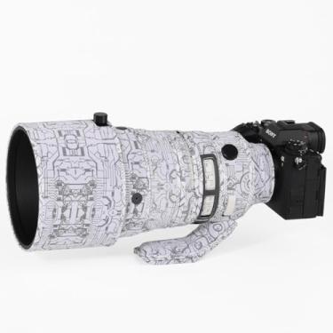 Imagem de CHASING BIRDS Casaco de lente impermeável camuflado para Sigma 200 mm DG OS Sports Capa protetora de lente à prova de chuva (branco elétrico)