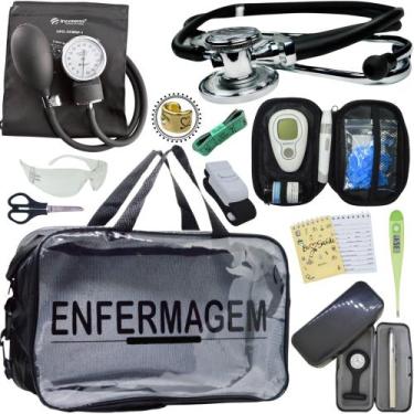 Imagem de Kit Enfermagem Cores Bolsa Top Premium + Medidor Glicose - Love Saude,