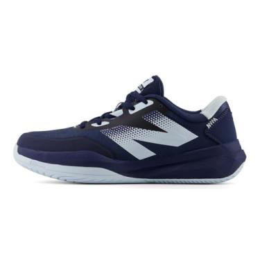 Imagem de New Balance Tênis feminino FuelCell 796 V4 Hard Court, Nb azul marinho/pedreira azul/branco, 11 Wide