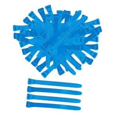 Imagem de KiBcsLic 100 peças anéis de coxa de frango acessórios de galinheiro reutilizáveis ​​com zíper design anéis de pé de aves etiquetas de frango para patos bantam, Azul