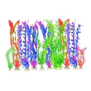 Imagem de Fenteer 10x Plantas Artificiais de Aquário Plantas Artificiais Decorações Enfeites Cenário Decoração Água Grama Acessórios para Aquário, Style B