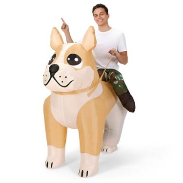 Imagem de VioraWhite Fantasia inflável para adultos, passeio no dia das bruxas, fantasia para homens e mulheres, dia de Ação de Graças, Natal, Carnaval, cosplay (Cão)