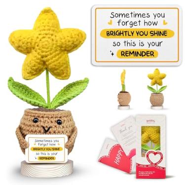 Imagem de Gossby Handmade Positive Star Doll Crochet with Card - Thank You, Appreciation, Positive Gift for Mom, Friend, Coworker (Sometimes You Forget How Brightly You Shine, So This is Your Reminder)