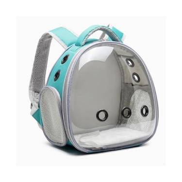 Imagem de Gaiola de pássaro, bolsa de passeio de papagaio, ombro duplo, transparente, mochila para levar pássaros, gaiola dedicada ao ar livre, respirável, ninho de pássaro (verde)