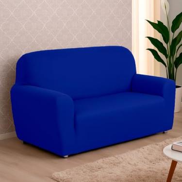 Imagem de Capa De Sofá Lisa Coladinha 2 e 3 ou 4 Lugares/Capa de Poltrona 1 Lugar Malha Gel (Azul Royal,1 Lugar Poltrona)