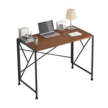 Imagem de Escrivaninha de computador para escritório em casa, moderna, resistente, para PC, laptop, notebook, mesa de estudo para escritório em casa, mesa de trabalho dobrável de 99 cm, sem instalação, mesa de