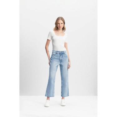 Imagem de Calça Jeans Pantacourt Feminina Essendi Jeans Médio