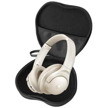 Imagem de Bonsava Capa para fone de ouvido SoundCore Live Q20 cor pura Bluetooth sem fio bolsa de armazenamento EVA com caneta de limpeza