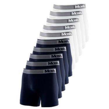 Imagem de Kit com 10 Cuecas Boxer Mash 710.01 Colorido, Azul marinho, M