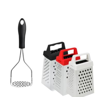 Imagem de Kit Amassador Batata + Amassador Alho + Descascador + Ralador + Peneira Cozinha + Espremedor Limão (2-Pças-Ralador+Am.Batata)