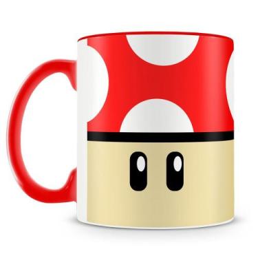 Imagem de Caneca de Porcelana Cogumelo 1Up - Vermelho - Super Mario - Amo Caneca