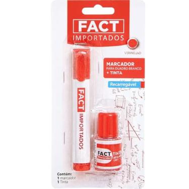 Imagem de Marcador para Quadro Branco Recarregável, Kit com Caneta e Refil, Disponível em Preto, Verde, Azul e Vermelho (Vermelho)