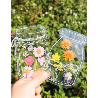 Imagem de Marcadores de livro grandes de flores secas transparentes DIY de 20 peças - marcadores decorativos de flores para amantes de livros, romances e livros escolares