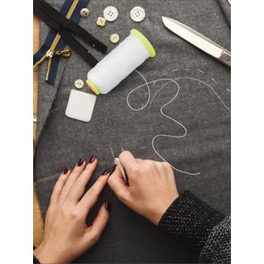 Imagem de Linha de costura de nylon de 328 metros, linhas de costura brancas de 0,8 mm, cordão de costura manual multiuso para alfaiataria de máquina manual, emergência e viagens, faça você mesmo e artesanato