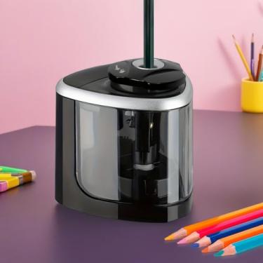 Imagem de Apontador de lápis elétrico, apontador rápido, adequado para escola, escritório, casa (preto - sem baterias)