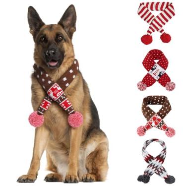 Imagem de Cachecol de malha para cães com estampa, bandana quente para animais de estimação de 61 × 4 cm para inverno, atividades ao ar livre e Natal, acessórios para animais de estimação, Khai