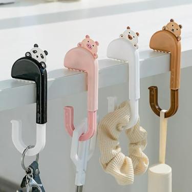 Imagem de Cabide dobrável para mesa e mesa, ganchos de mesa antiderrapantes portáteis para pendurar bolsas, chaves, roupas, viagens, escritório, casa, acessórios de cozinha, preto