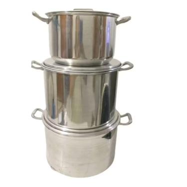 Imagem de Jogo De Panela De Alumínio Grande Kit Feijoada Caldo 3Pç