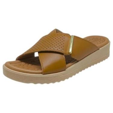 Imagem de Tamanco Feminino Conforto Couro Anabela Baixo Usaflex-Feminino