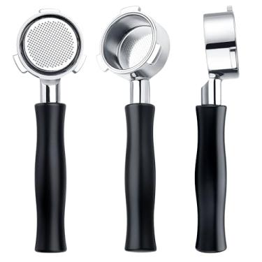 Imagem de Normcore Filtro portátil de 51 mm Silm sem fundo com alça de nogueira, serve para máquinas DeLonghi Dedica, SMEG EUPA, cabo de nogueira americana genuína