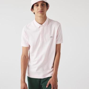 Imagem de Polo Lacoste Regular Fit Paris em Piqué Stretch, Rosa bebe, S