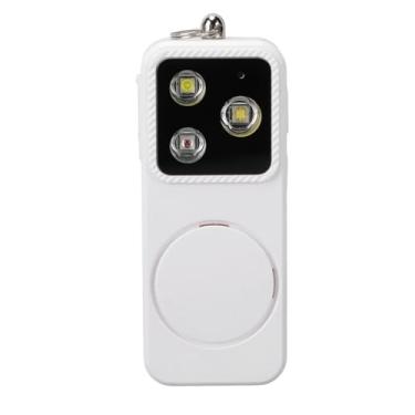 Imagem de Asixxsix Luz de Alarme de Segurança de 150dB para Mulheres, Sirene de Chaveiro Recarregável por USB Com 4 Modos de Iluminação Com Carregamento Tipo C, para Corrida Noturna de Emergência, (WHITE)